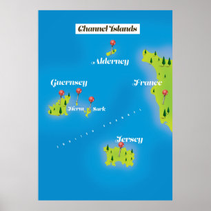 Kanalöarnas Karta poster. Poster
