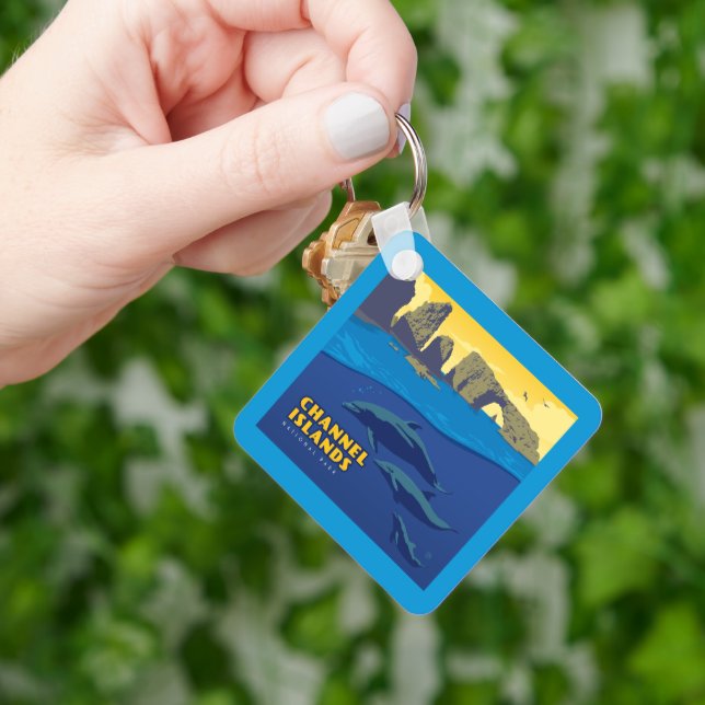 Kanalöarnas nationalpark - delfiner nyckelring (Hand)