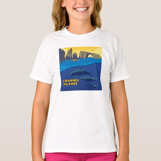 Kanalöarnas nationalpark - delfiner t shirt (Framsida)