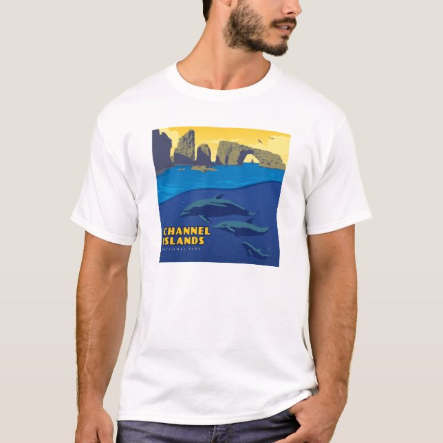 Kanalöarnas nationalpark - delfiner t shirt (Framsida)