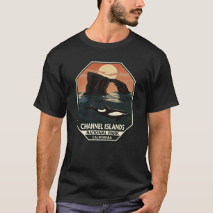 Kanalöarnas nationalpark Dolphin Retro Emblem T Shirt