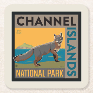 Kanalöarnas nationalpark Fox Underlägg Papper Kvadrat