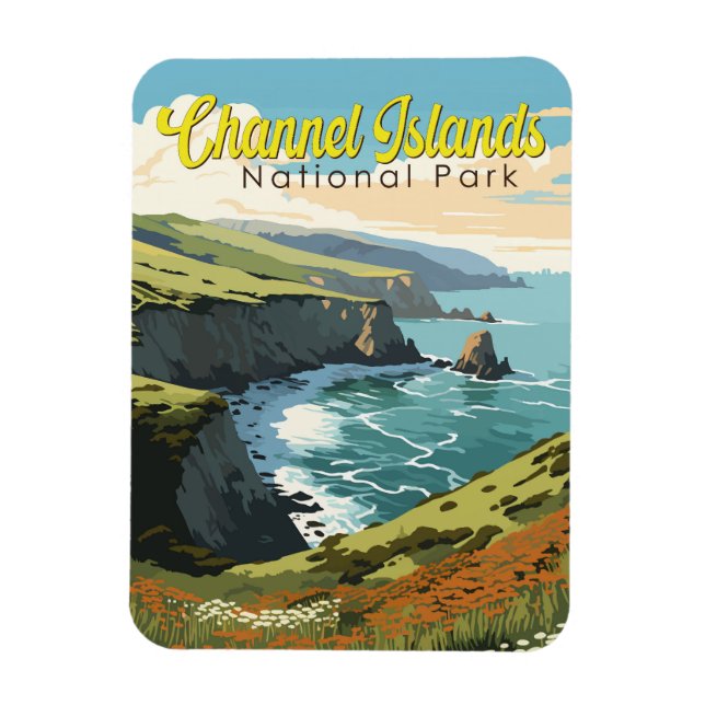 Kanalöarnas nationalpark Illustration Travel Magnet (Vertikal)