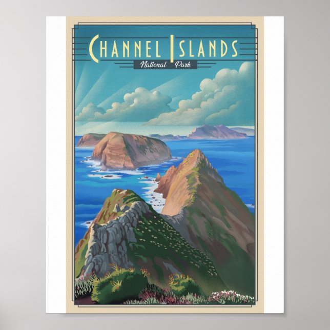 Kanalöarnas nationalpark Litho Artwork Poster (Framsidan)