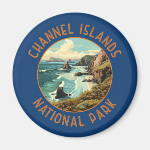 Kanalöarnas nationalpark Retro Distress Art Magnet