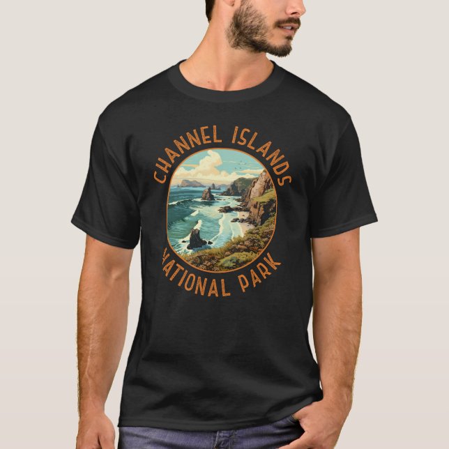 Kanalöarnas nationalpark Retro Distress Art T Shirt (Framsida)