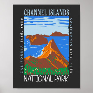 Kanalöarnas nationalpark Vintage Distress Poster