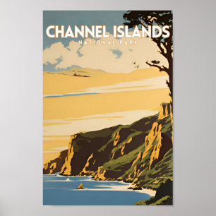 Kanalöarnas nationalpark Vintage resor Poster