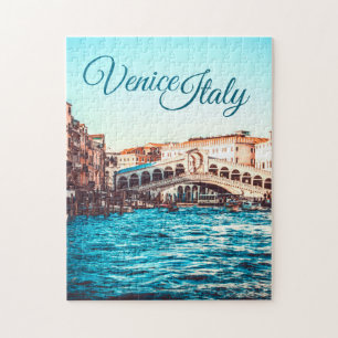 Kanalscen för Venedig-Italien Pussel med pussel