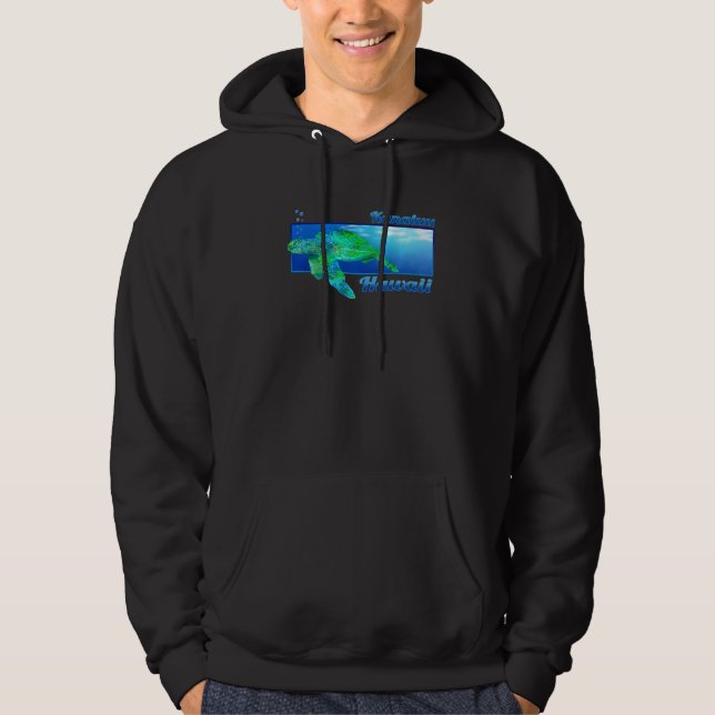 Kanaluu Hawaii Swimming Honu Hoodie (Framsida)