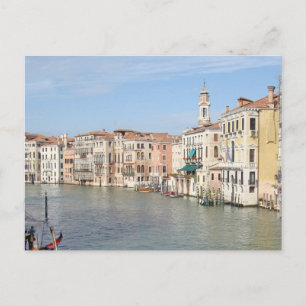 Kanalvy från Rialto-bron - Venedig, Italien Vykort