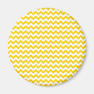 KanarieGult och vit Zigzag Chevron Mönster Magnet
