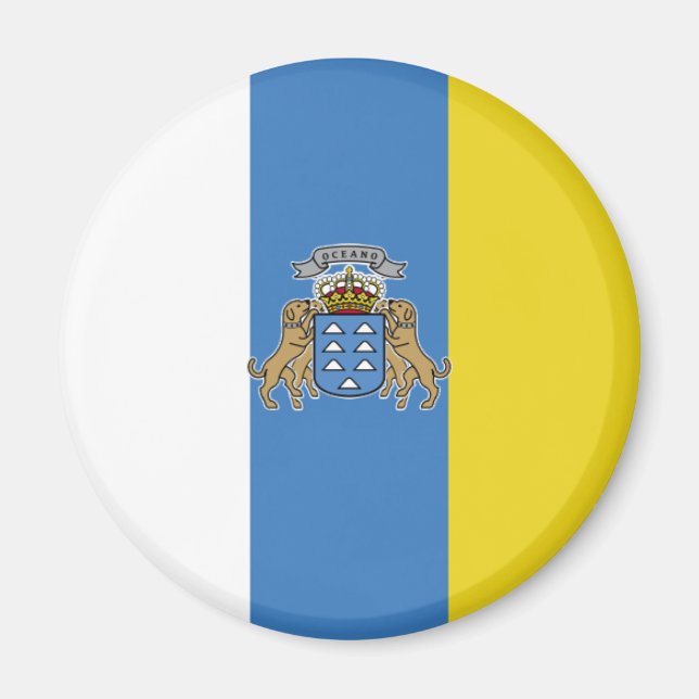Kanarieöarna Flagga av hög kvalitet Magnet (Framsidan)