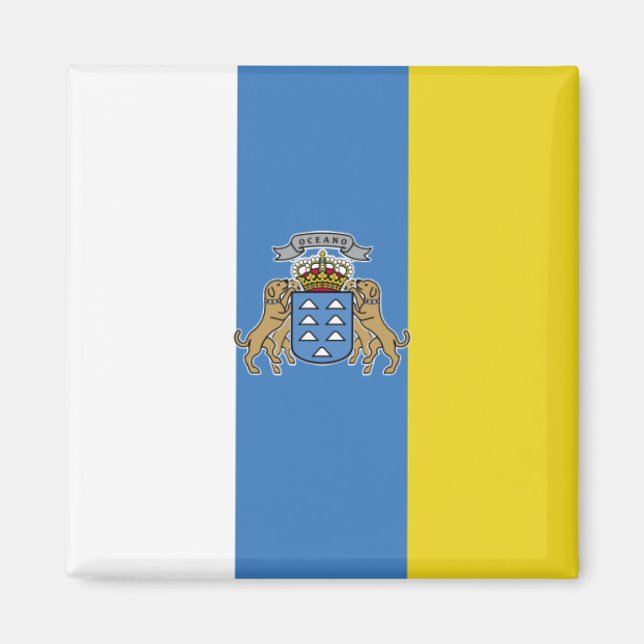 Kanarieöarna Flagga av hög kvalitet Magnet (Framsidan)