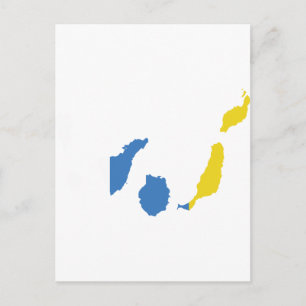 Kanarieöarna flagga karta vykort