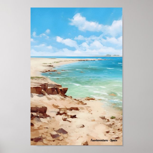 Kanarieöarna Fuerteventura Spanien Travel Poster (Framsidan)