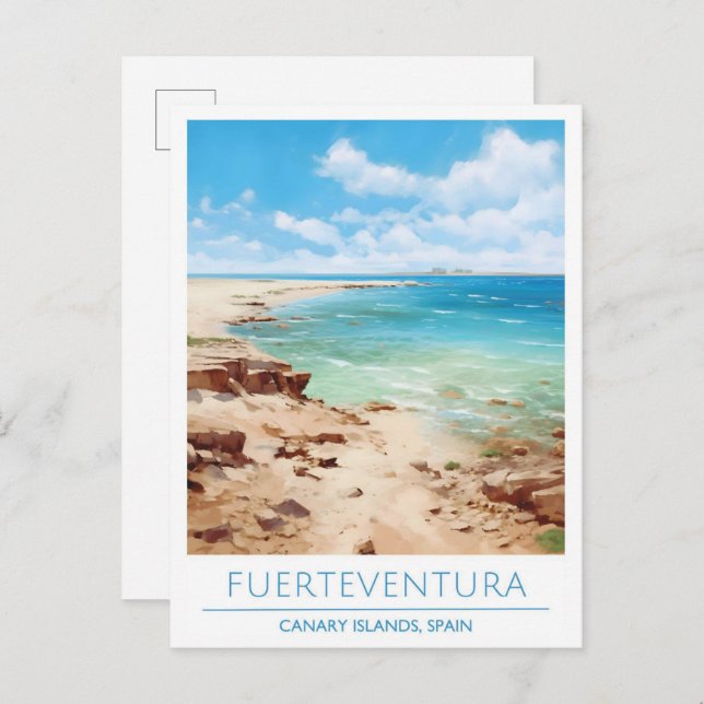 Kanarieöarna Fuerteventura Spanien Travel Vykort (Fram/baksida)