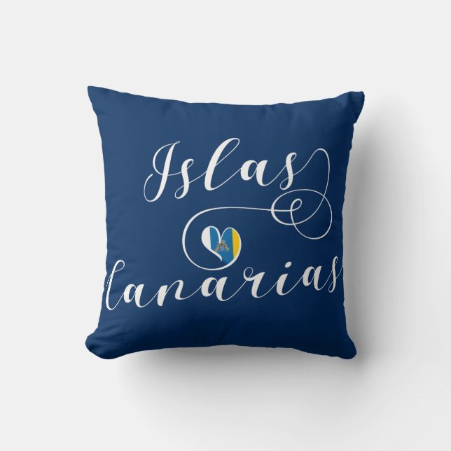 Kanarieöarna, Kanarieöarna Flagga Heart Kudde (Framsida)