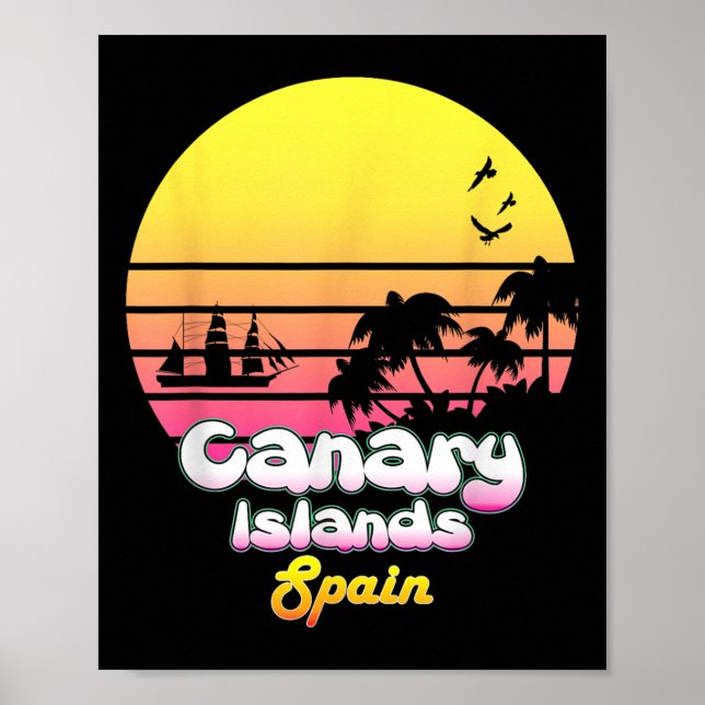 Kanarieöarna Spanien Vacation Souvenir Summer Gift Poster (Framsidan)