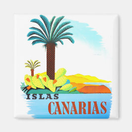 Kanarieöarna Spanien vintage resor Magnet