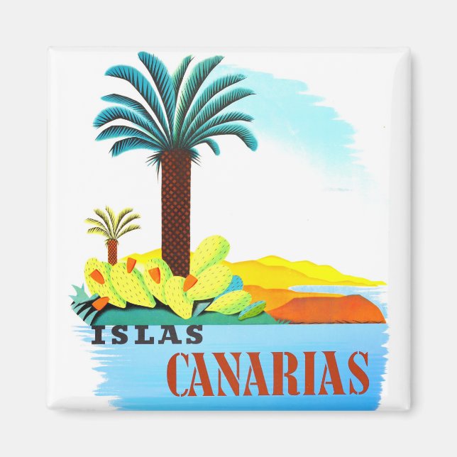 Kanarieöarna Spanien vintage resor Magnet (Framsidan)