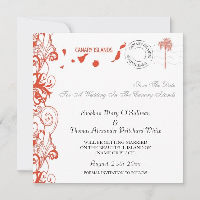 Kanarieöarna Spara Datumet (Framsida)