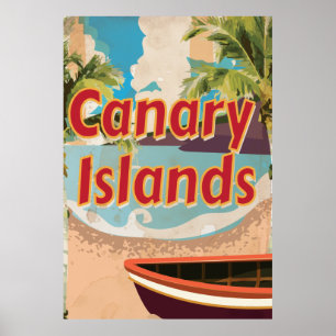 Kanarieöarna Vintage resor Poster