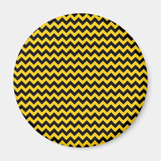 Kanarieöarnas Gult och Svart Zigzag Chevron Mönste Magnet (Framsidan)