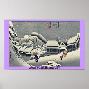 Kanbara vid Ando, Hiroshige Ukiyoe Poster