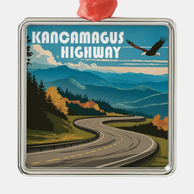 Kancamagus Highway New Hampshire Eagle Julgransprydnad Metall (Framsidan)