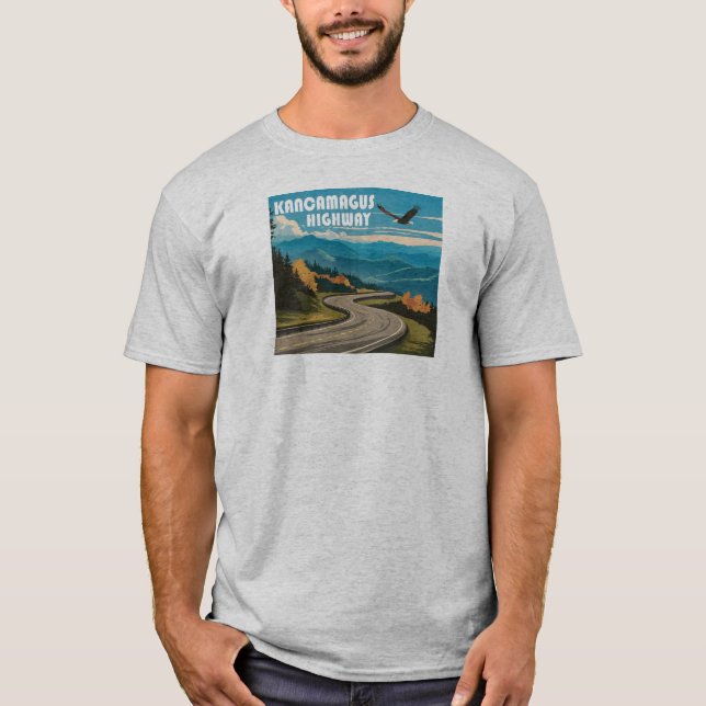 Kancamagus Highway New Hampshire Eagle T Shirt (Framsida)