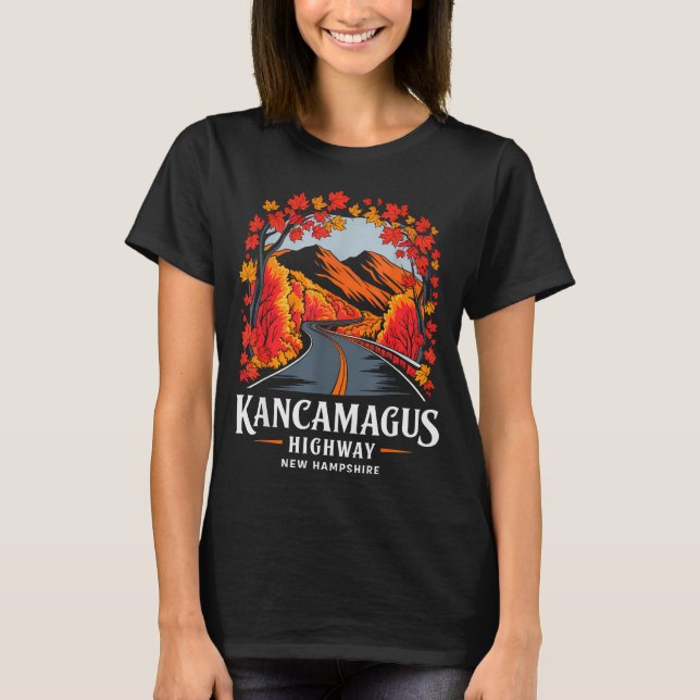 Kancamagus Highway New Hampshire Fall Foliage Souv T Shirt (Framsida)