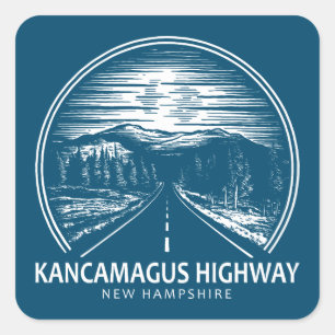 Kancamagus Highway New Hampshire Forest Fyrkantigt Klistermärke
