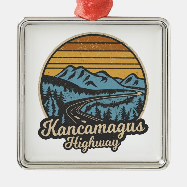 Kancamagus Highway New Hampshire Retro Julgransprydnad Metall (Framsidan)