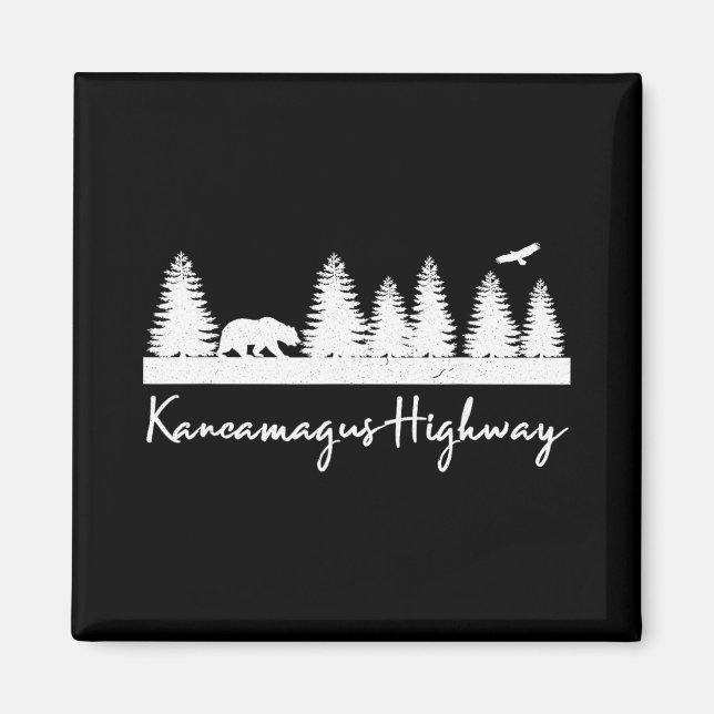 Kancamagus Highway New Hampshire Rustic Bear Wildl Magnet (Framsidan)