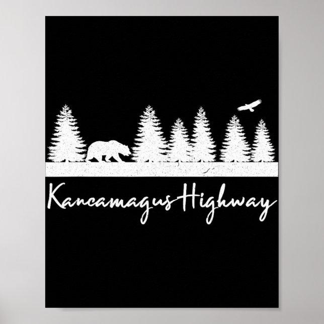 Kancamagus Highway New Hampshire Rustic Bear Wildl Poster (Framsidan)