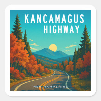 Kancamagus Highway New Hampshire Sunset Fyrkantigt Klistermärke