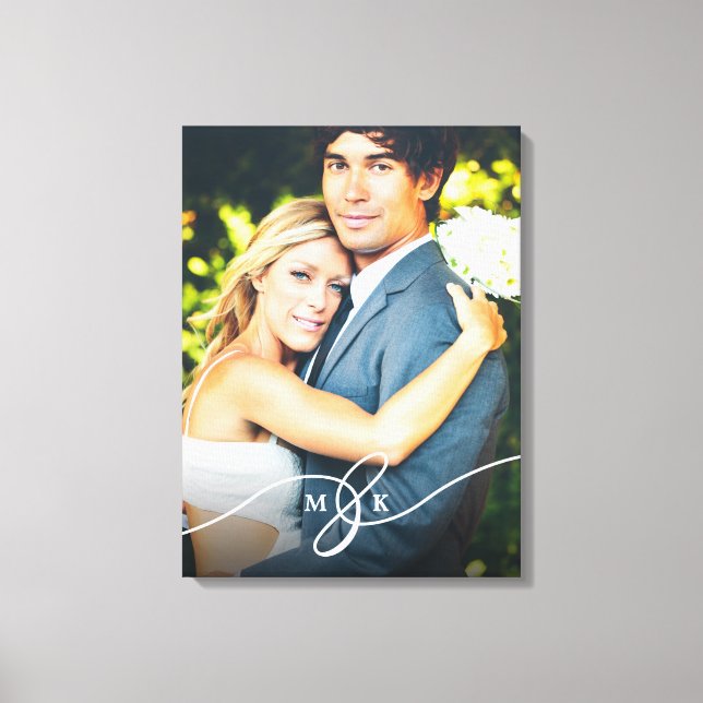 Känd Ampersand Monogram Simple Bröllop Photo Canvastryck (Framsida)