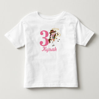 Känd anpassningsbar och ålderCowgirlfödelsedag Tee Shirt