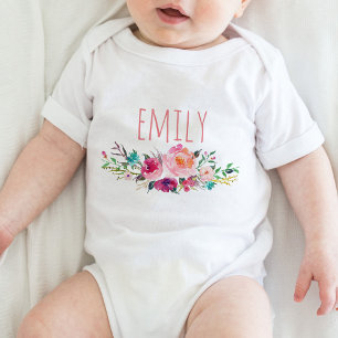 Känd flickavattenfärg Floral-5 för personlig Tee Shirt