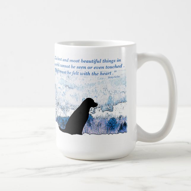 Känd med hjärtat - Svart lab Kaffemugg (Höger)