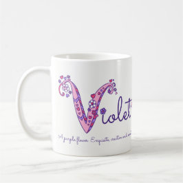 Känd menande dekorativ V monogrammugg för Violet Kaffemugg
