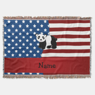 Känd patriotisk panda för personlig filt