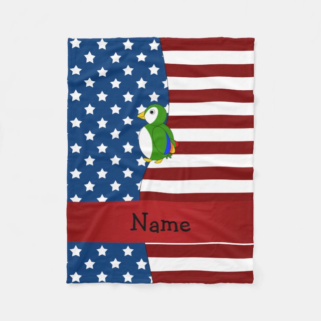 Känd patriotisk papegoja för personlig fleecefilt (Framsidan)