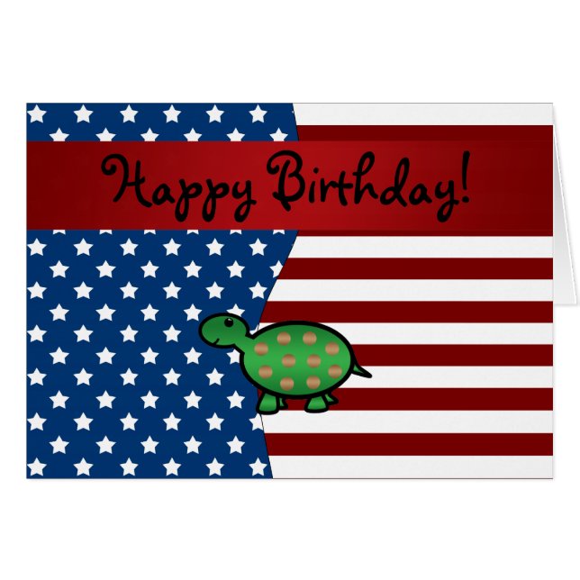 Känd patriotisk sköldpadda för personlig hälsningskort (Framsidan Horizontal)
