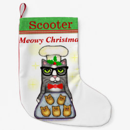 Känd stekhet kattjulstrumpa för anpassningsbar stor julstrumpa