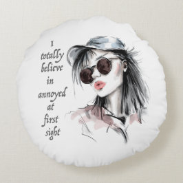 Känd vid första anblicken rund kudde