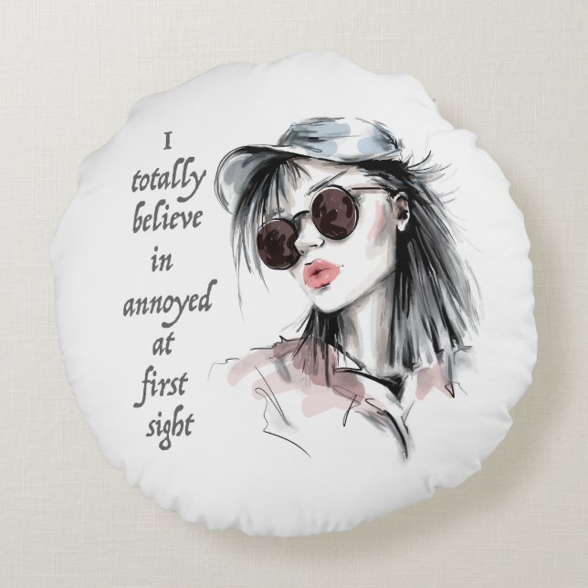 Känd vid första anblicken rund kudde (Baksidan)