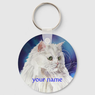 Känd vitperserkatt Keychain för personlig Nyckelring