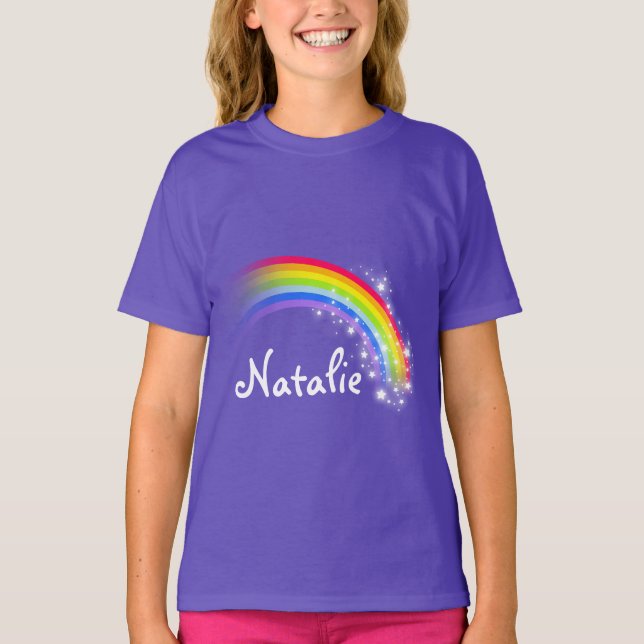 Kända färgrika bästa regnbågelilor för personlig tee shirt (Framsida)